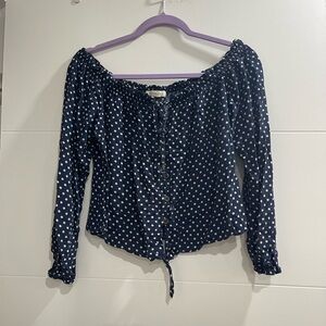 Of the shoulder in blue with white pockets dots used it once only